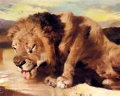Lion Drinking At A Stream - 埃德温·亨利·兰德希尔爵士